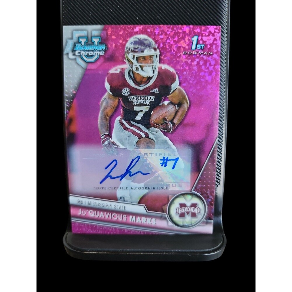 2023 Bowman U Chrome Jo'quavious "Woody" Marks RC AUTO Fuchsia Mini-Diamond /150